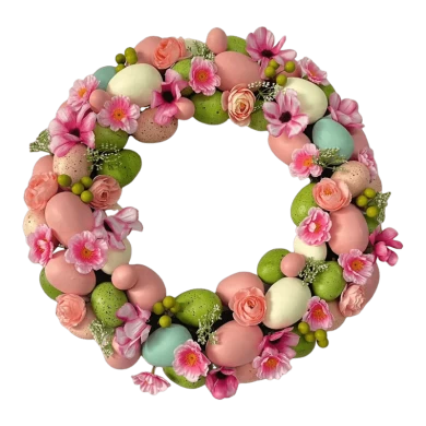 Senmasine egg Easter wreath for front door hanging spring decoration mixed colorful plastic eggs