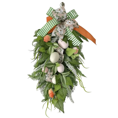 Senmasine botín de Pascua para decoración colgante de puerta delantera huevos de plástico de colores mezclados hojas artificiales