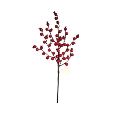 Senmasine 用于圣诞树花环度假家居装饰的人造红色浆果