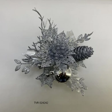 Senmasine glitter kerstprikkers voor arrangementen dennenappel gemengde ornamenten kerstboomfeest doe-het-zelf decoraties