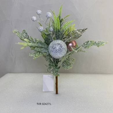 Senmasine 冰霜圣诞精选 DIY 花环圣诞装饰品雪绒松针树枝