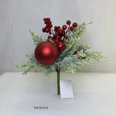 Senmasine selecciones florales Navidad para vacaciones corona de Navidad DIY guirnalda decoración mezcla de piñas bayas rojas