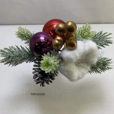 Senmasine 圣诞树花环 DIY 装饰品装饰混合松果红色浆果
