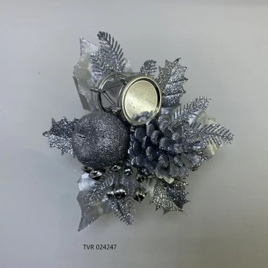 Senmasine silver christmas ornaments picks with glitter ornaments DIY xmas gift holiday winter decoration