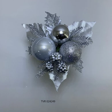 Silberne Senmasine-Weihnachtsornamente mit glitzernden Ornamenten, DIY-Weihnachtsgeschenk, Feiertags-Winterdekoration