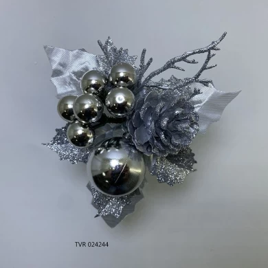 Silberne Senmasine-Weihnachtsornamente mit glitzernden Ornamenten, DIY-Weihnachtsgeschenk, Feiertags-Winterdekoration