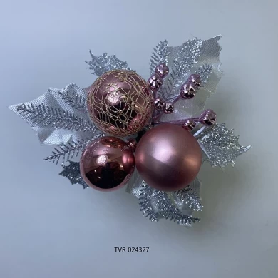 Senmasine christmas decorations picks with glitter pinecone ball ornaments DIY winter xmas holiday decor