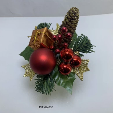 Senmasine, púas de piña artificial con purpurina, adornos de bolas mezclados para Navidad, vacaciones de invierno, decoración DIY