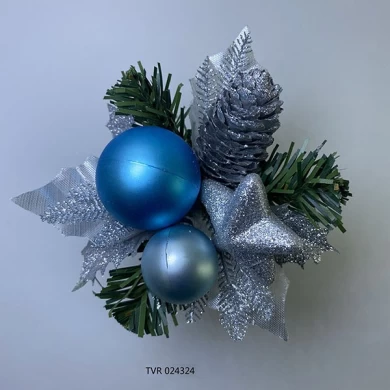 Plettri artificiali natalizi Senmasine con pigne, bacche rosse, palline, ornamenti, decorazione natalizia per le vacanze invernali fai da te