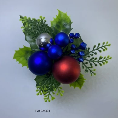 Senmasine palhetas artificiais de natal com pinha, enfeites de frutas vermelhas, enfeites diy, férias de inverno, decoração de natal