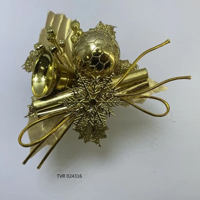 Senmasine gouden glitter kerstprikkers voor Kerstmis DIY vakantie winter decor cadeau gemengde kunstmatige bladeren ornamenten dennenappel