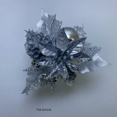 زخارف سينماسين الفضية لعيد الميلاد مع كوز الصنوبر وأوراق اصطناعية لعيد الميلاد وعطلة الشتاء هدايا تزيينية ذاتية الصنع
