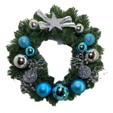 Senmasine 30cm 40cm artificial christmas wreath with star ornaments ball festival holiday xmas decoration