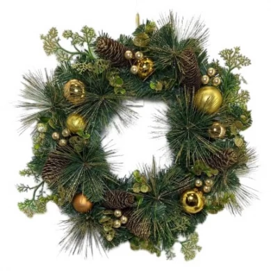 Senmasine 40 cm 50 cm couronne de porte de Noël pour le festival de vacances de Noël d'hiver suspendu décoratif