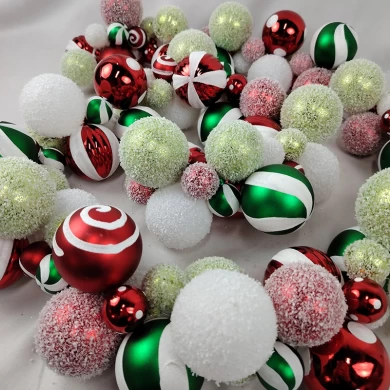 Senmasine guirlandas de bola de 6 pés para suprimentos de festa de Natal decoração de lareira para casa interna e externa