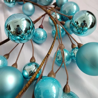 Guirnaldas de adornos Senmasine con bola azul de 6 pies para decoración colgante de pared navideña para el hogar