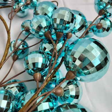 Senmasine 6 pieds boule bleue guirlandes de boules de Noël pour fête intérieure extérieure maison vacances suspendus décor