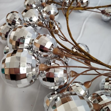 Senmasine рождественские шаровые гирлянды для рождественской вечеринки, подвесной декор, серебристая гирлянда из безделушек длиной 6 футов