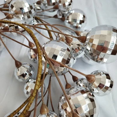 Guirnaldas de bolas de Navidad Senmasine para fiesta de Navidad, decoración colgante, guirnalda de adornos plateados de 6 pies