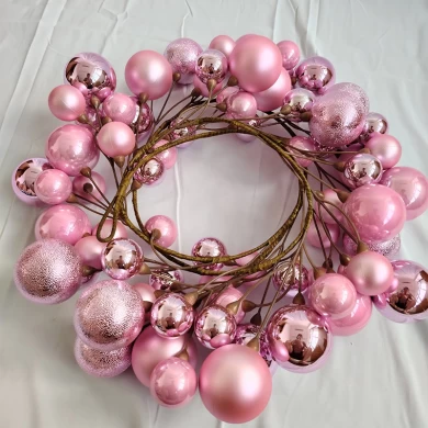 Senmasine 6ft pink plastic balls xmas baubles garlands for Xmas Party Home Office hanging decor