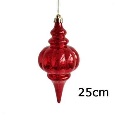 Senmasine 25 cm konische Christbaumkugel zum Aufhängen als Weihnachtsfeier-Dekoration. Bruchsicherer Kunststoff. Speziell geformtes Ornament