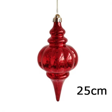 Senmasine – boules coniques de 25cm, à suspendre, décor de fête de noël, en plastique incassable, ornement de forme spéciale