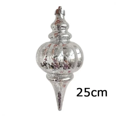 Senmasine Bola de enfeites cônicos de 25 cm para pendurar decoração de festa de Natal Ornamento em formato especial de plástico inquebrável