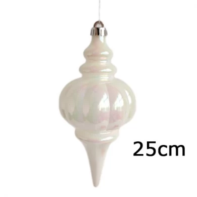 Senmasine 25cm Tapered baubles ball for hanging Christmas party decor Shatterproof plastic Special-shaped ornament