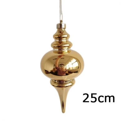 Senmasine 25cm Tapered baubles ball for hanging Christmas party decor Shatterproof plastic Special-shaped ornament