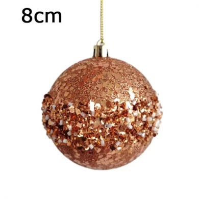 Adornos navideños de plástico con purpurina Senmasine para colgar decoración navideña, bolas de adornos con formas especiales inastillables