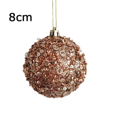 Senmasine – boules de noël en plastique à paillettes, à suspendre, décoration de vacances, boule d'ornement incassable de forme spéciale