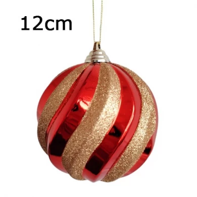 Senmasine 12 سم حلي عيد الميلاد المقاومة للكسر على شكل خاص، زينة معلقة فريدة من نوعها على شكل كرة بلاستيكية لعيد الميلاد