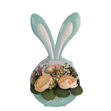 Senamsine lapin décorations de pâques plantes de printemps mélangées fleurs artificielles verdure lapin bureau décor à la maison