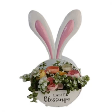 Senamsine lapin décorations de pâques plantes de printemps mélangées fleurs artificielles verdure lapin bureau décor à la maison