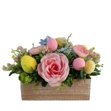 Senamsine spring home decoration artificial flowers plants Easter rabbit wreath mixed Greenery garden