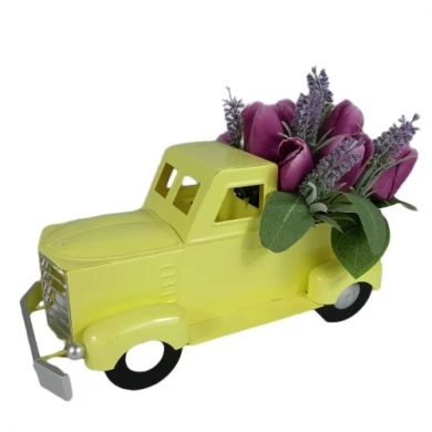 Senamsine 春の植物造花家庭菜園オフィス祭の装飾のための緑の車