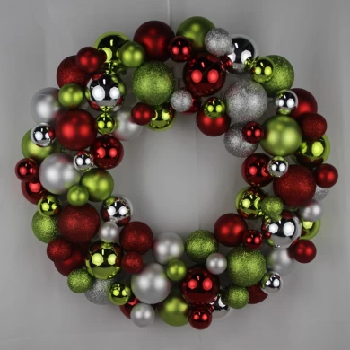 Senmasine 40cm Christmas baubles wreath with classic color ball holiday festival  xmas hanging decoration