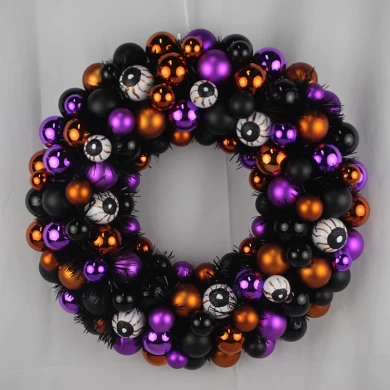 Senmasine 40cm bauble ball wreaths for Halloween party festival holiday hanging decoration metal base