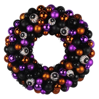 Senmasine 40cm bauble ball wreaths for Halloween party festival holiday hanging decoration metal base