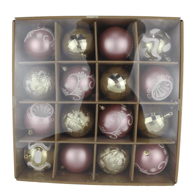 Senmasine plastic ball christmas ornaments 16pcs pink gold baubles sets holiday party festival decoration gifts