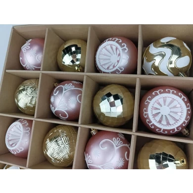 Senmasine plastic ball christmas ornaments 16pcs pink gold baubles sets holiday party festival decoration gifts