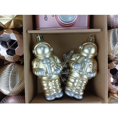 Senmasine Christmas ornaments ball sets for tree hanging decoration gold pink astronaut camera baubles