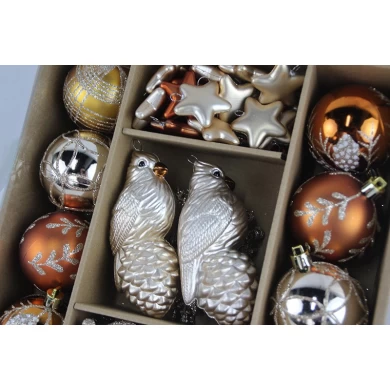 Senmasine christmas hanging ornament sets glitter antler eagle baubles ball star xmas DIY decoration
