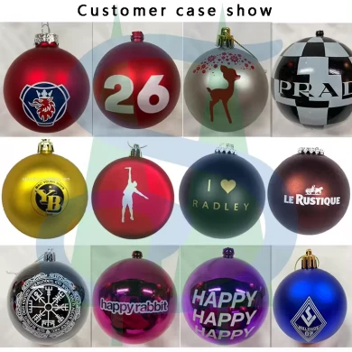 Senmasine christmas ornaments with logo Photo Personalized Customizable shatterproof hanging plastic baubles ball gift