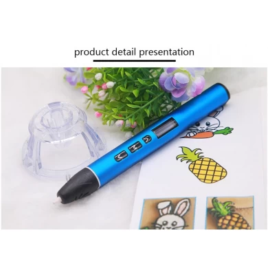 Colorful 1.75mm PLA PCL filament kid diy 3d pen pcl magic printing doodle pen with OLED screen