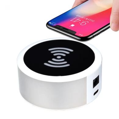 Universal Custom Logo 15w Wireless Chargers Fast Charger Portable Round Aluminium Alloy Led Light Wireless Charging Pad