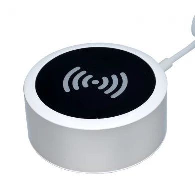 Universal Custom Logo 15w Wireless Chargers Fast Charger Portable Round Aluminium Alloy Led Light Wireless Charging Pad
