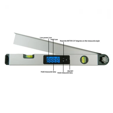 Backlight display lcd de alumínio digital ângulo régua medidor função precisão precisão localizador ângulo digital