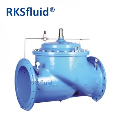 Válvula reguladora de pressão de água de ferro dúctil com flange ANSI JIS DN100 DN200 Válvula de controle hidráulico