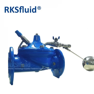 Válvula reguladora de presión de agua de hierro dúctil con brida ANSI JIS, válvula de control hidráulico DN100 DN200